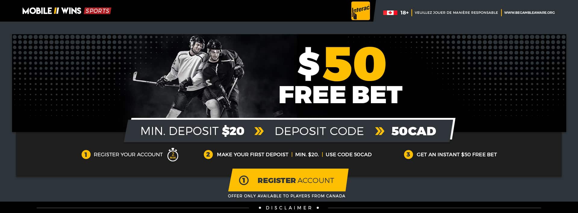 $50 Free Bet