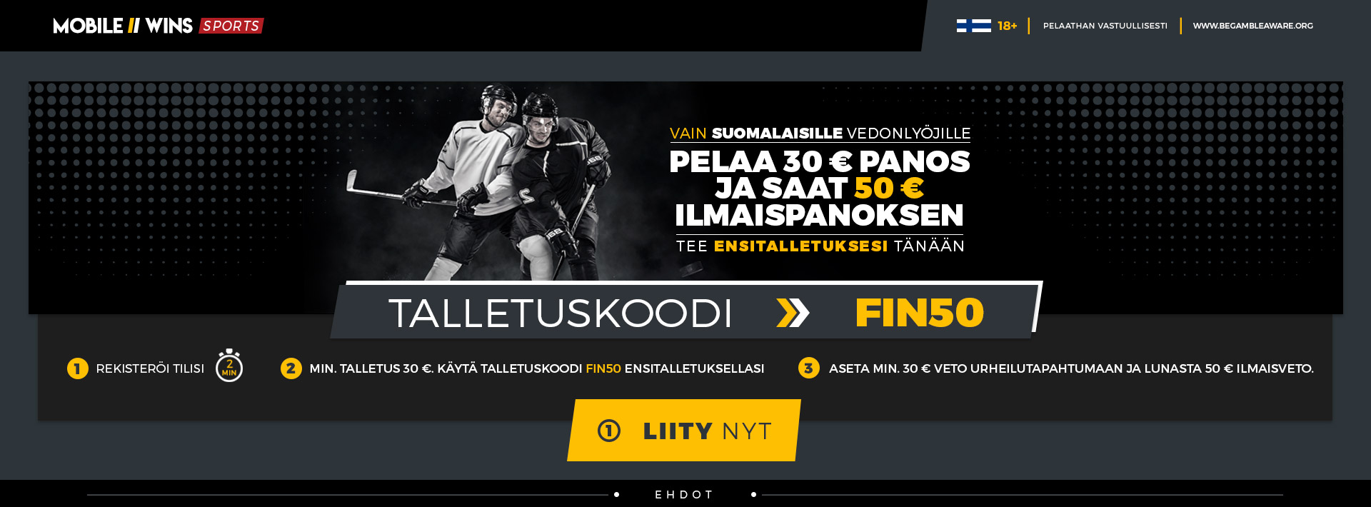 Finnish Bettors Only - Bet 30 Get 50