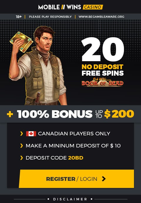 20 No Deposit Free Spins + $200 Bonus | Mobile Wins Casino