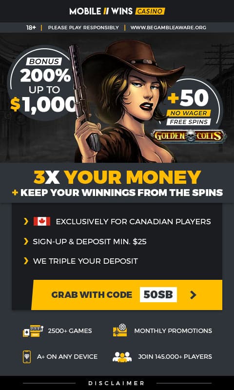 $1000 Bonus + 50 Free Spins