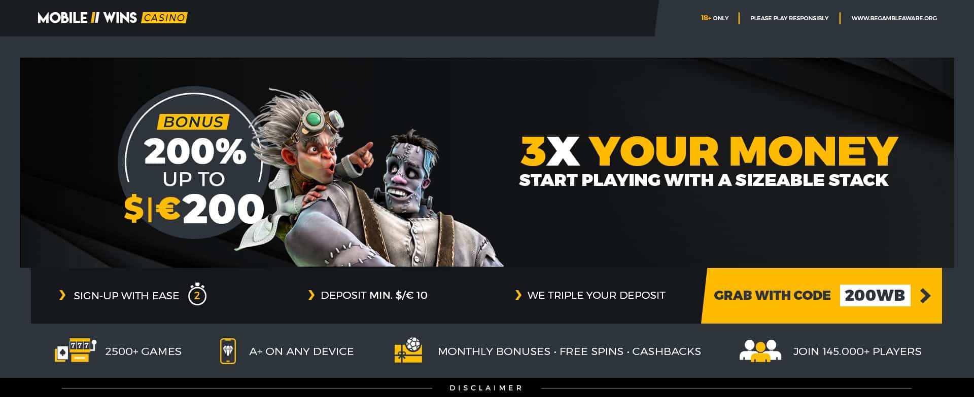 200% up to 200 BONUS
